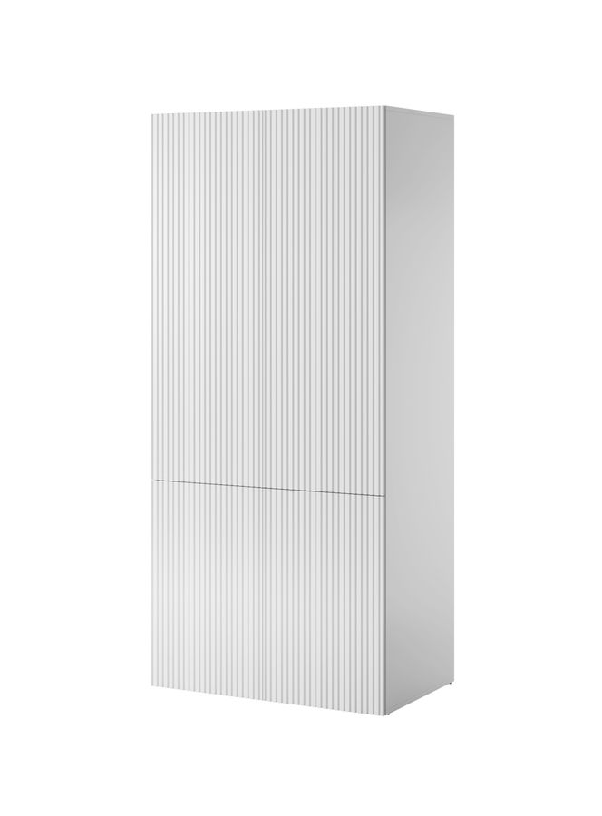 Белый вместительный шкаф PAFOS 90 2D CAMA с дизайнеским мдф фасадом Польша