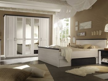 Комплект мебели в спальню BRW Luca L30-LUCA_S/160-MSJ/SOL, светлая лиственница сибиу/сосна Ларико, из Польши