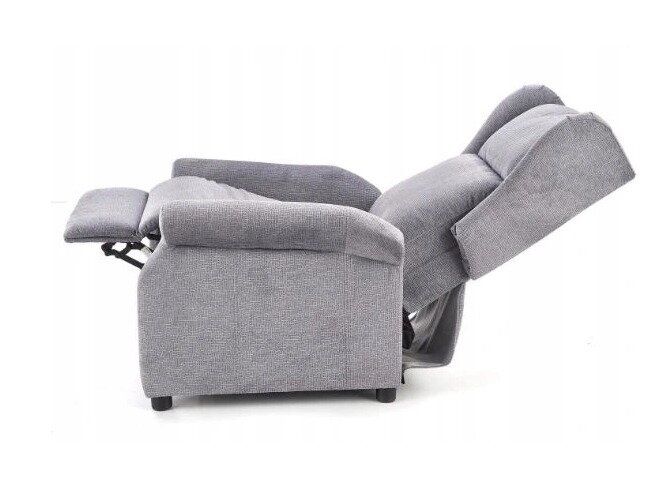 Кресло раскладное для отдыха в гостиную, спальню Agustin дерево черный/ткань серый Halmar Польша