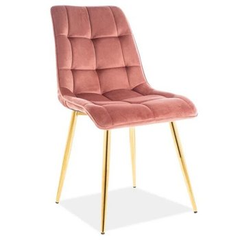 Мягкое кресло на металлических ножках Chic SIGNAL розовый велюр в стиле хай тек ПОЛЬША