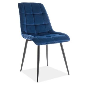 Кресло для стола Chic SIGNAL в синем велюре на черных ножках Польша