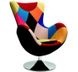 Кресло для отдыха в гостиную, спальню, кабинет Butterfly хромированная сталь/ткань разноцветный Halmar Польша