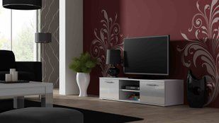 Тумба під ТВ CAMA SOHO 140 S-4 хай-тек Білий мат/Білий глянець фото - artos.in.ua