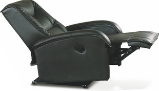 Крісло розкладне для відпочинку в вітальню, спальню Jeff метал чорний / екошкіра чорний Halmar Польща фото - artos.in.ua