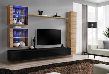Комплект мебели в гостиную ASM Switch XVIII WTS SW 18 Дуб Вотан/Черный из Польши