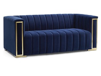 2-местный диван с бархатной обивкой VOGUE 2 Signal - темно-синий/золотой Польша
