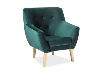 Мягкое кресло удобное на ножках Nordic SIGNAL зеленый велюр Польша