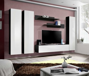 Комплект мебели в гостиную ASM FLY C 23 ZW FY C1 Черный матовый/Белый глянцевый из Польши