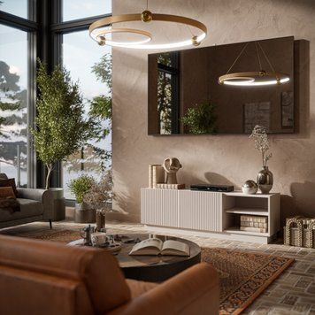 Тумба під телевізор з цоколем CAMA LIVERTI 150 кашемір фото - artos.in.ua