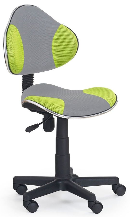 Крісло комп'ютерне Flash 2 механізм піастри, пластик чорний / мембранна тканина сірий з зеленим Halmar Польща