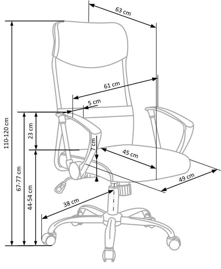 Крісло офісне Vire механізм Tilt, хромований метал / мембранна тканина чорний, сітка сірий Halmar Польща