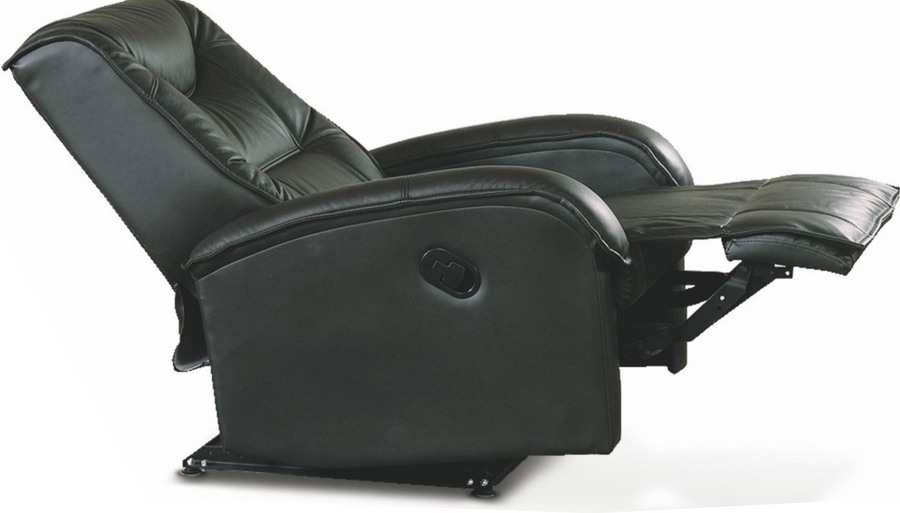 Кресло раскладное для отдыха в гостиную, спальню Jeff металл черный/экокожа черный Halmar Польша