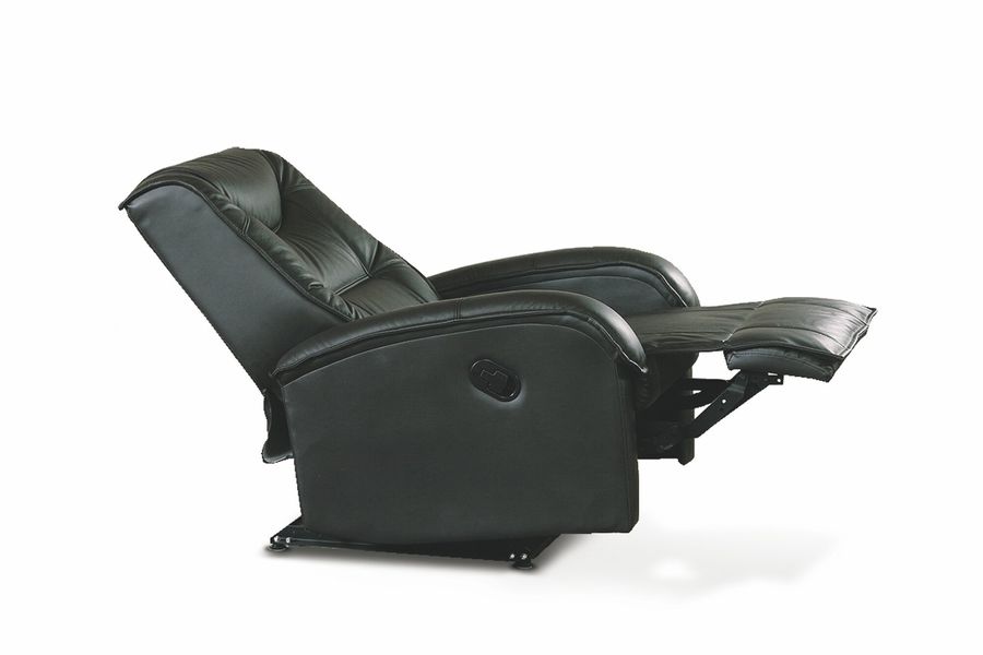 Крісло розкладне для відпочинку в вітальню, спальню Jeff метал чорний / екошкіра чорний Halmar Польща