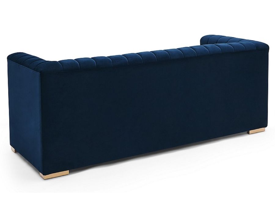 2-местный диван с бархатной обивкой VOGUE 2 Signal - темно-синий/золотой Польша