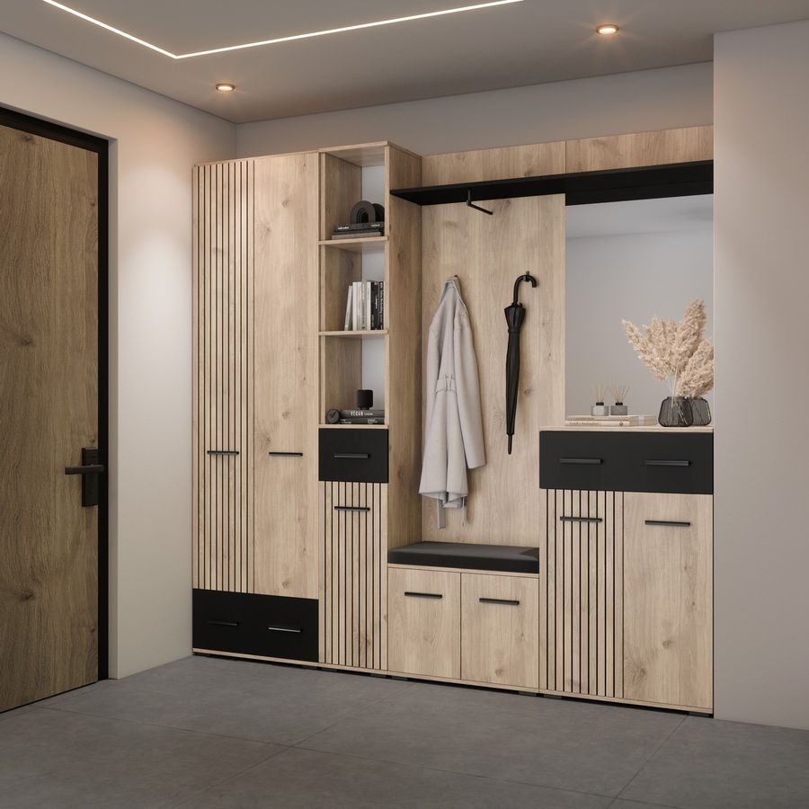 Комод Амбре 2Д1Я 60&times;32&times;95,5 см Світ Меблів, дуб артизан/антрацит фото - artos.in.ua