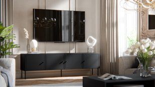 Тумба під телевізор Palazzo Bis 200 4D Cama чорна матова фото - artos.in.ua