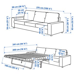 ИКЕА 3-местный диван-кровать VIMLE ВИМЛЕ, 795.372.77 фото - artos.in.ua