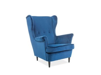 Мягкое кресло для отдыха в гостиную Lord SIGNAL ткань синяя Польша
