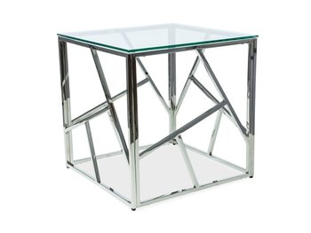 Квадратный дизайнерский столик SIGNAL Escada B 55х55 Прозрачный Закаленное стекло Польша