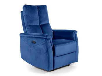 Массажное кресло с бархатной обивкой NEPTUN M Signal - темно-синий Bluvel 86 Польша
