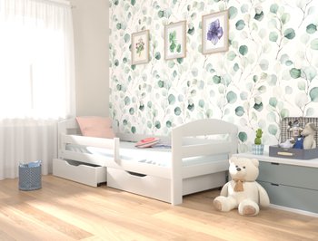 Односпальне ліжко для підростка натурального дерева ВІННІ LUNA - БІЛИЙ