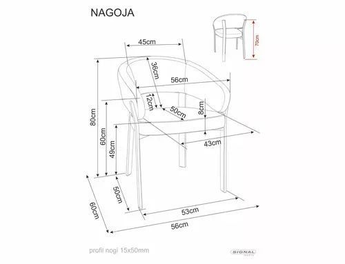 Стул Nagoja Signal 56&times;80, серый, ткань фото - artos.in.ua