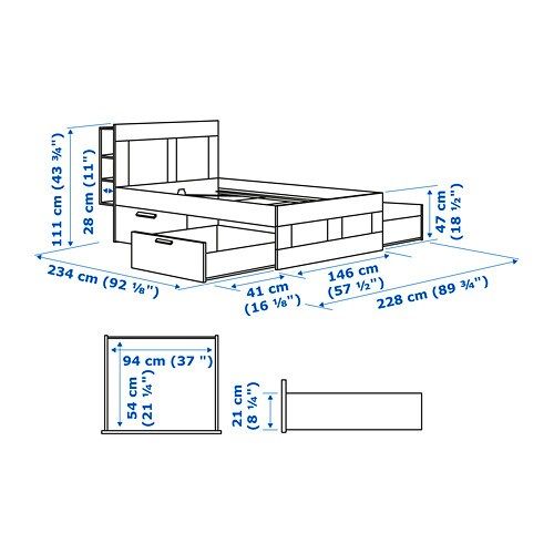 ІКЕА Комплект меблів для спальні з 3 предметів BRIMNES БРИМНЕС, 094.956.81 фото - artos.in.ua