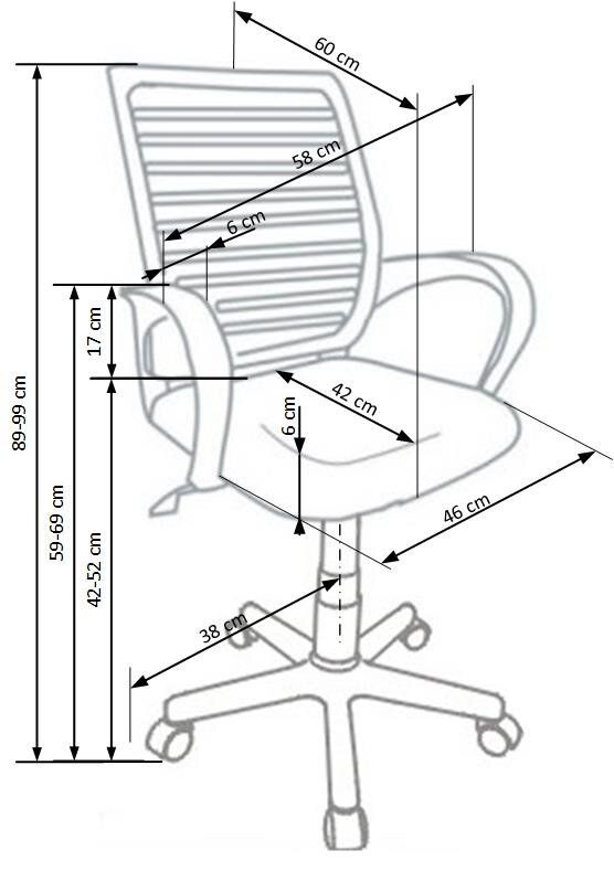 Кресло офисное Santana механизм Tilt, пластик черный/мембранная ткань черный, сетка лайм Halmar Польша