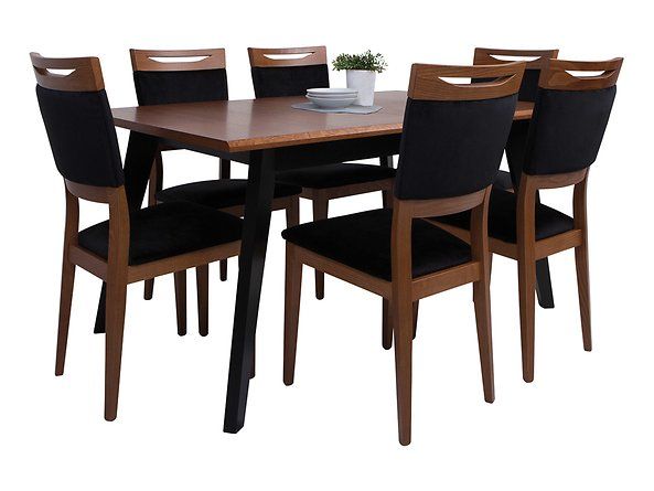 Обідній стіл BRW Madison D09043-TXS_MADISON-TX058 / TX142, дуб коричневий / чорний,