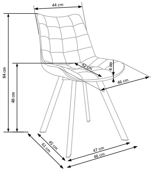 Металевий стілець K332 оксамитова тканина бірюза Halmar Польща