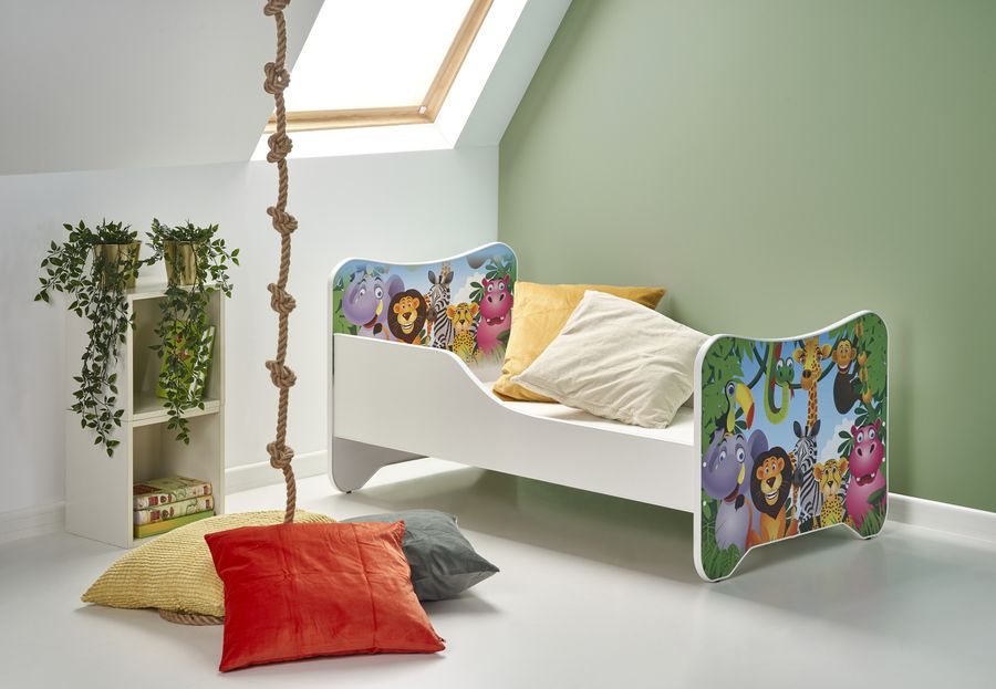 Ліжко HALMAR HAPPY JUNGLE дитяче з ящиком для білизни Польща
