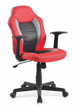 Кресло компьютерное Nemo механизм Tilt, пластик черный/экокожа красный с черным, мембранная ткань серый Halmar Польша