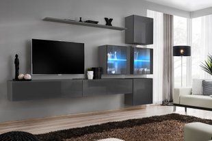 Комплект меблів у вітальню ASM Switch XX 27 GG SW 20, графіт матовий, графіт глянцевий фото - artos.in.ua