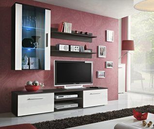 Комплект мебели в гостиную ASM Galino E 23 EMWH GE, венге матовый, белый глянцевый фото - artos.in.ua