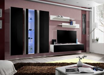 Комплект мебели в гостиную ASM FLY C 23 WS FY C4 Белый матовый/Черный глянцевый из Польши