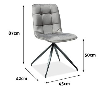Кресло для стола в кухню Texo SIGNAL серый велюр на 4 ножках Польша