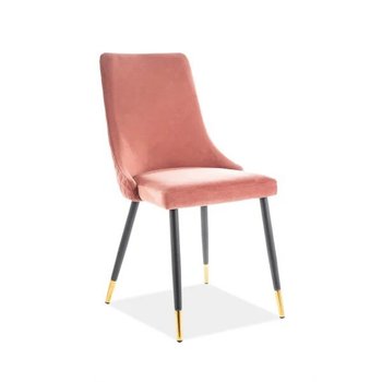 Дизайнерский стул Piano SIGNAL розовый велюр с высокой спинкой Польша