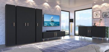 Стенка в гостиную Verona 5 Artos Design черный фото - artos.in.ua