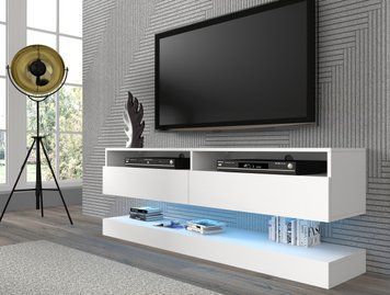 Тумба под телевизор навесная DUO 160 см белый матовый BIM Furniture Польша фото - artos.in.ua