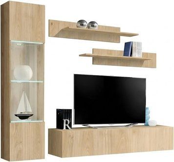 Стенка в гостиную ASM FLY G2 HJ FY G2, Hickory Jackson, LED фото - artos.in.ua