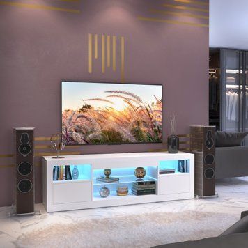 Тумба под телевизор Pride 180 Artos Design белая фото - artos.in.ua