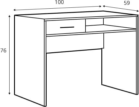 Письмовий стіл BRW Nepo Plus Білий / Венге ширина 100 з 1-им ящиком