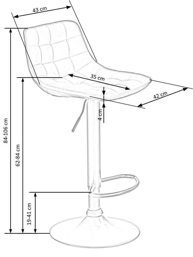 Барный стул h95 коричневый фото - artos.in.ua