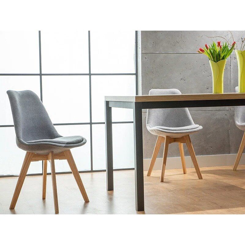 Дизайнерский стул в гостиную DIOR SIGNAL ткань светло серая в стиле лофт Польша