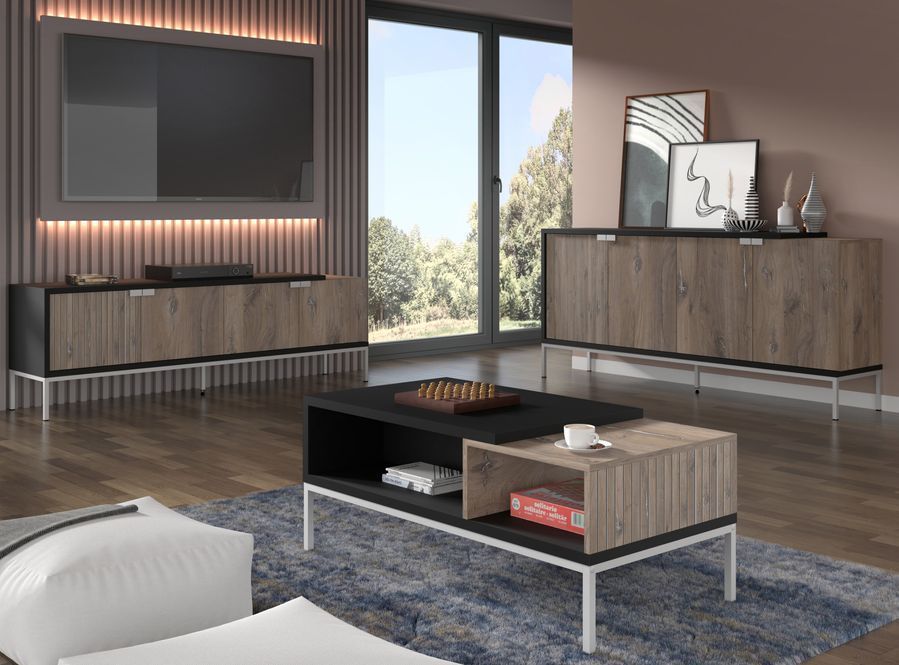 Тумба под телевизор TOLEDO 200 дуб Flagstaff BIM FURNITURE фото - artos.in.ua