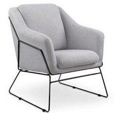 Мягкие кресла фото Кресло для отдыха в гостиную, кабинет Soft 2 сталь черный/ткань светло-серый Halmar Польша - artos.in.ua