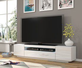 Тумба для под телевизор AURA 200 белая глянцевая BIM FURNITURE фото - artos.in.ua