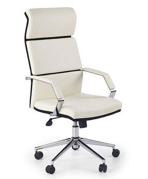 Кресло офисное Costa механизм Tilt, хромированная сталь/экокожа черно-белый Halmar Польша