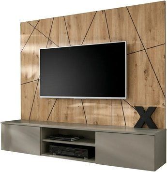 Стенка в гостиную ASM XARI G2 SGAS XR G2, серая глина, Artisan, черные полосы фото - artos.in.ua