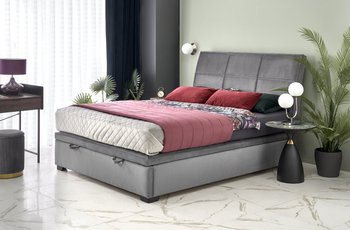 Двуспальная кровать CONTINENTAL 2 160 серая бархатная ткань Halmar Польша